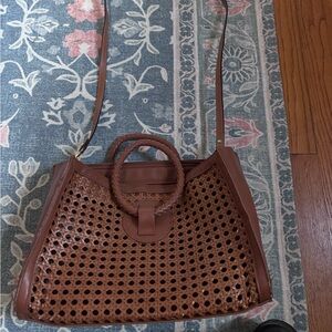 Brown Woven Handbag